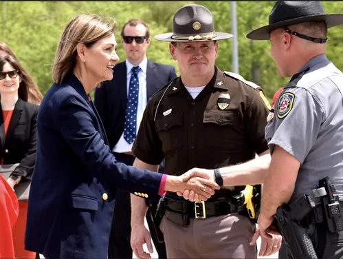 Governor Reynolds with law enforcement
