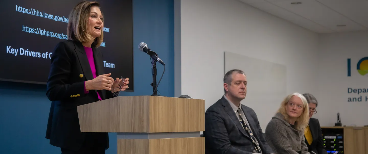 Governor Reynolds at Cancer Press Conference
